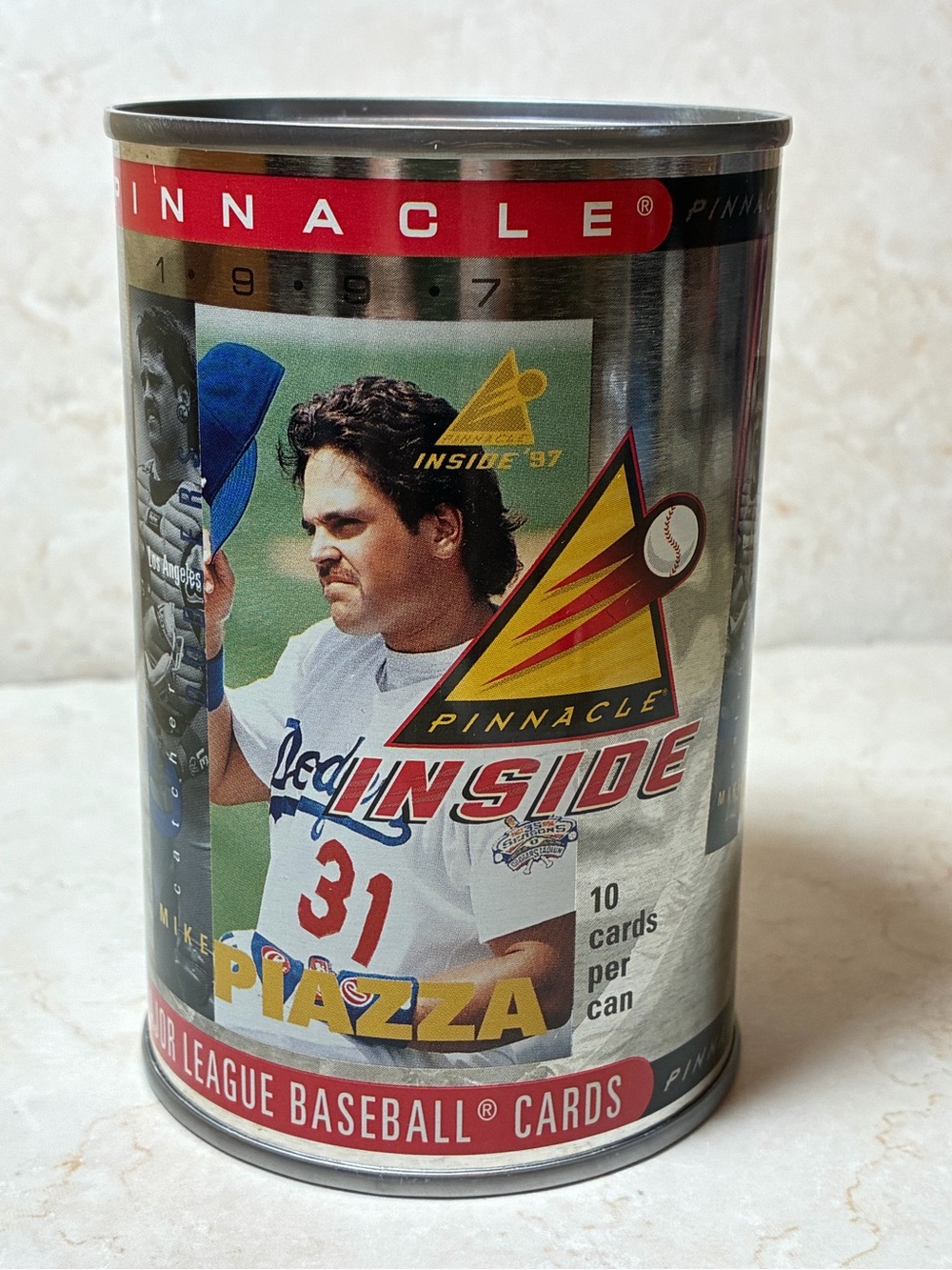 Sealed Pinnacle Inside 1997 Baseball Card Can - Mike Piazza